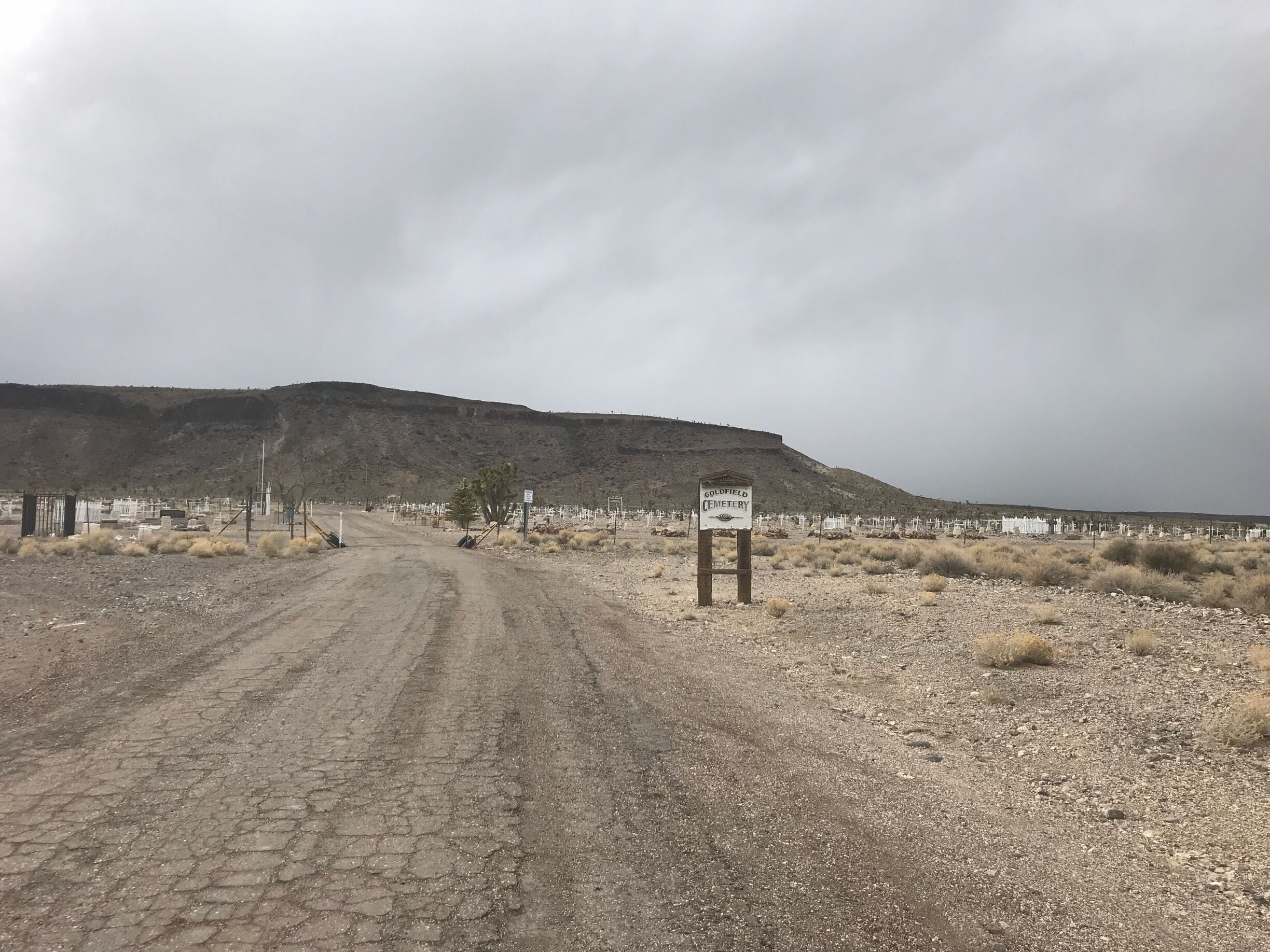Neat old west cemetery just offI 95.  Backs against a dark canyon to add to the spookiness 