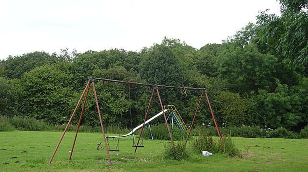 Slide and swings This play equipment is at the far end of a field on the outskirts of Rossington and appears to be less than well looked after; not much evidence of use either.
