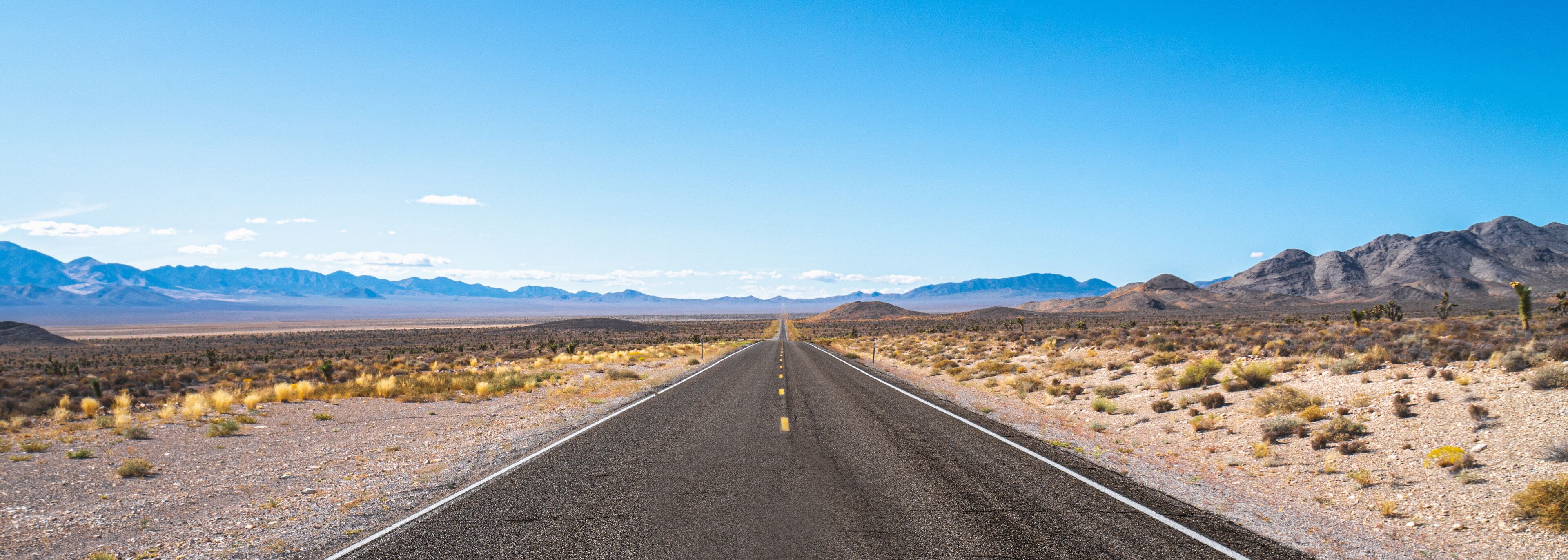 Endless road. Typical road in Nevada desert, USA.
