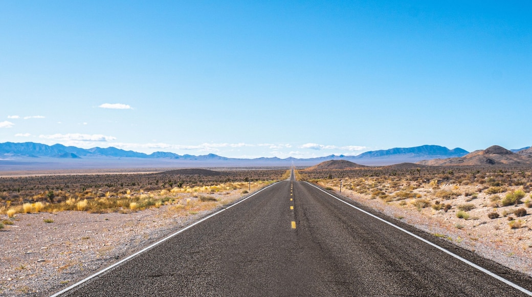 Endless road. Typical road in Nevada desert, USA.