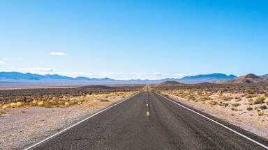 Endless road. Typical road in Nevada desert, USA.