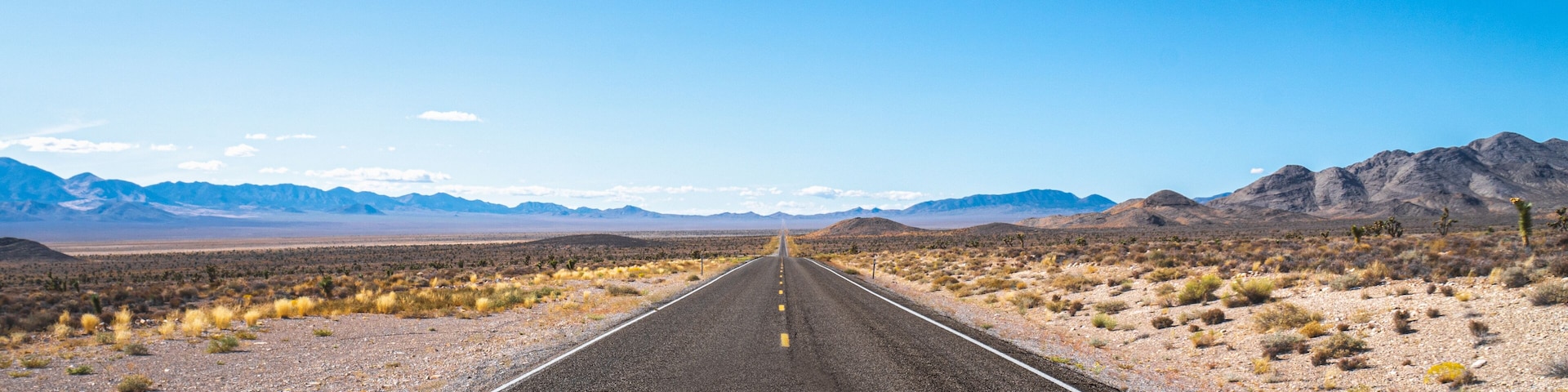 Endless road. Typical road in Nevada desert, USA.