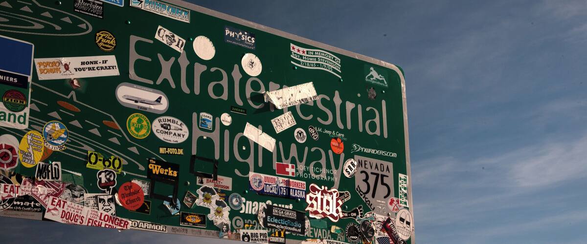 A road sign at Rachel Nevada.
On Highway 375. The closest civilisation to Area 51.#OnTheRoad,