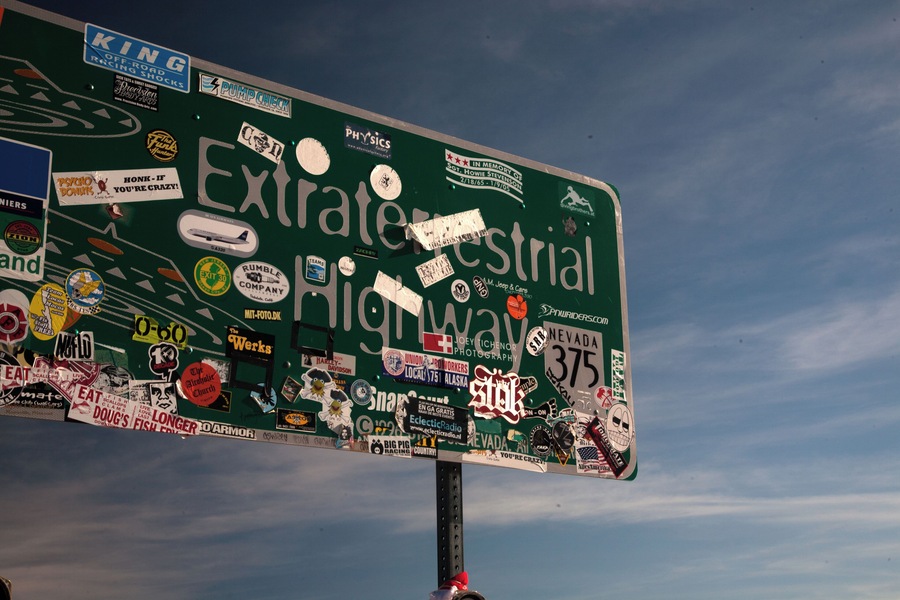 A road sign at Rachel Nevada.
On Highway 375. The closest civilisation to Area 51.#OnTheRoad,