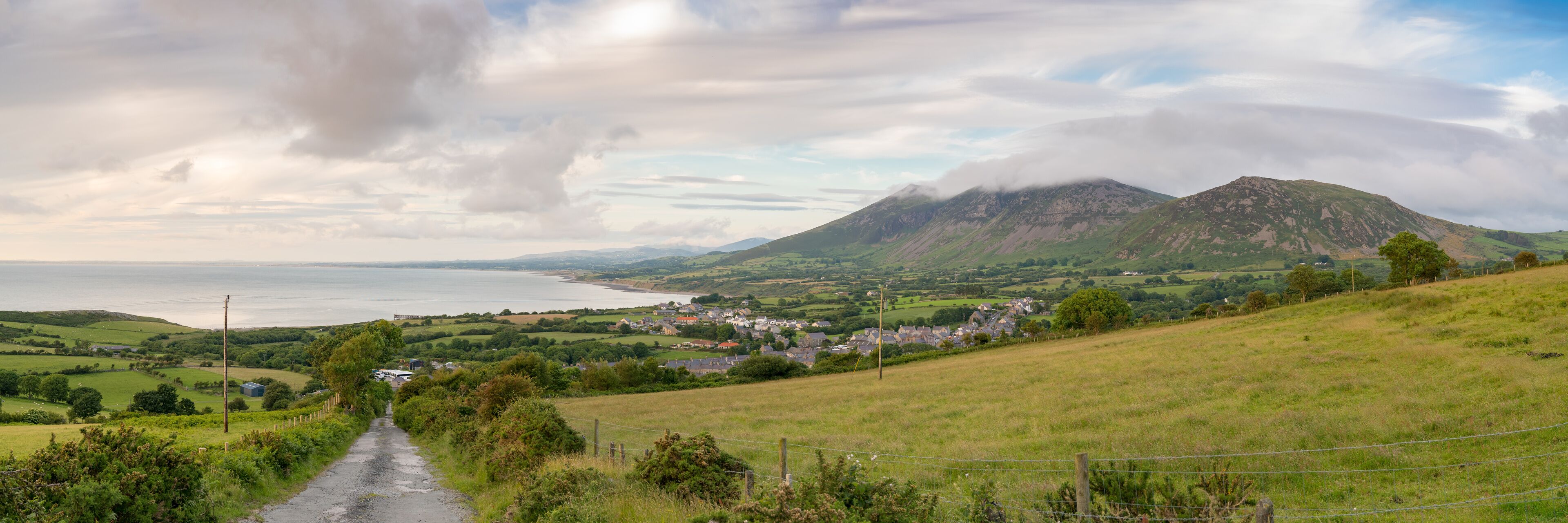 Welsh landscape on the Llyn Peninsula - view over Trefor, Gwynedd, Wales, UK