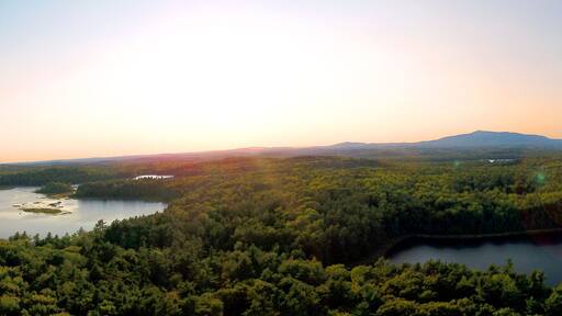 Mount Monadnock Aerial View Panorama in New Hampshire at Sunset in Summer