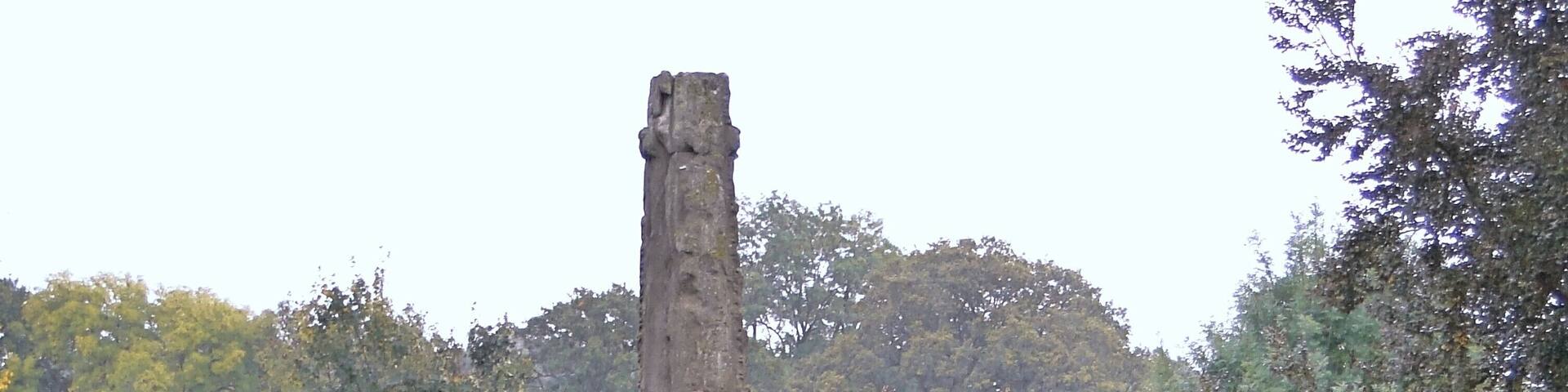 Stone cross in St Mary's parish churchyard, Caynham, Shropshire