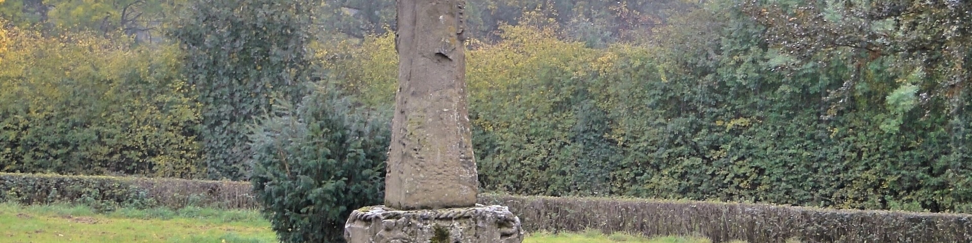 Stone cross in St Mary's parish churchyard, Caynham, Shropshire