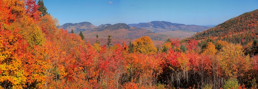 Scenic view of White mountain national forest in New Hampshire along Kancamagus highway.