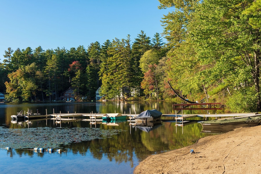 Here in this pic you can see the dock where we took the other pic of the shore line as well as a part of Sandy beach. Its not a huge beach,but for the size of the park, plenty of room, even during peak months.