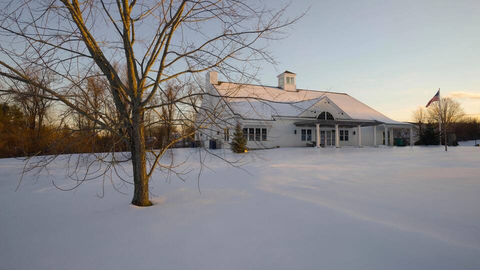 FATMT1 East Kingston NH public library in winter