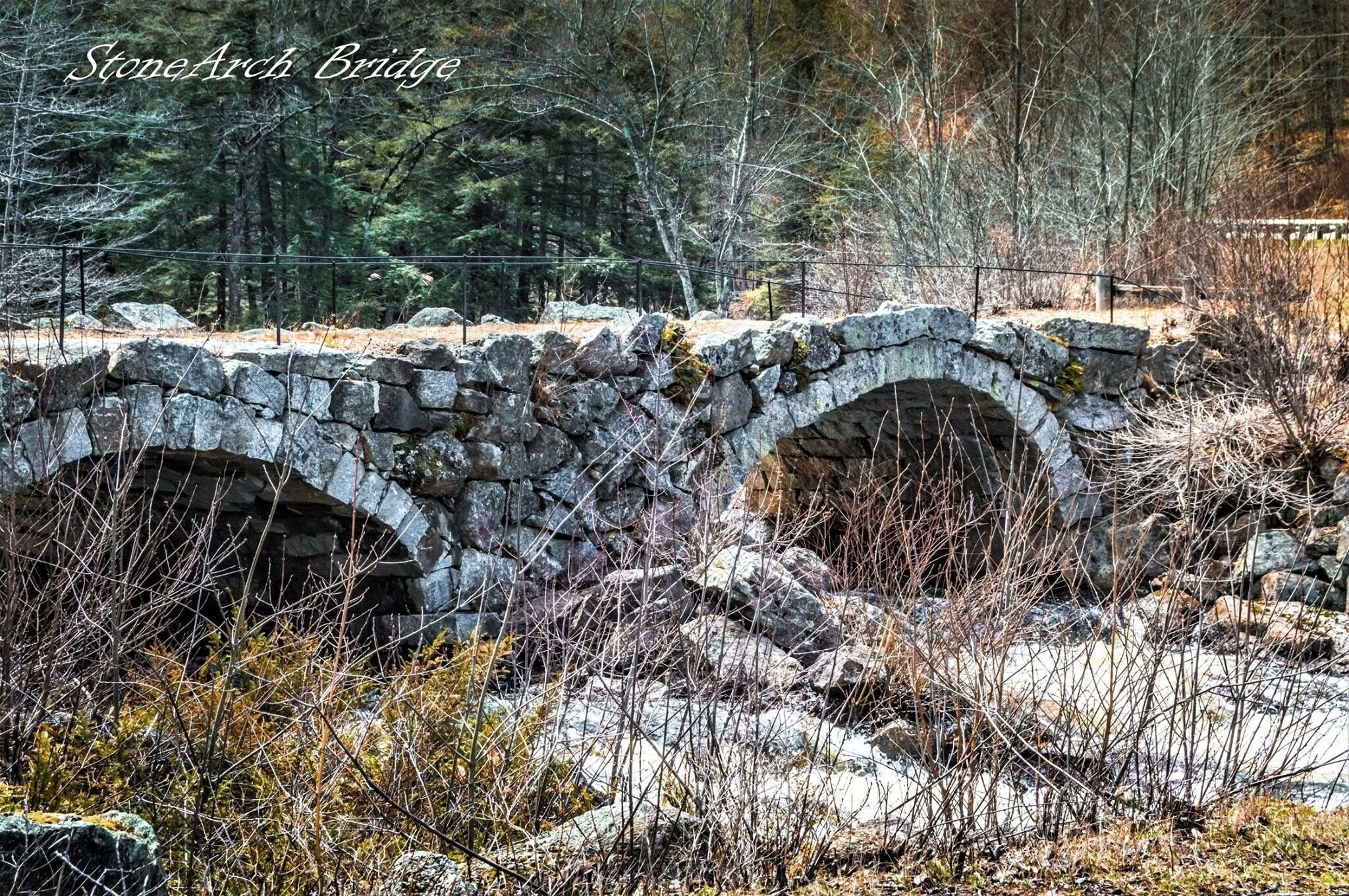 "This twin arch structure, built without mortar and sustained solely by expert shaping of its archstones, is typical of a unique style of bridge construction employed primarily in the Contoocook River Valley in the first half of the Nineteenth Century. These bridges are a significant part of our American architectural heritage."