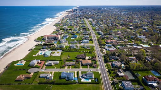 Aerial of Deal New Jersey During Covid19 Pandemic