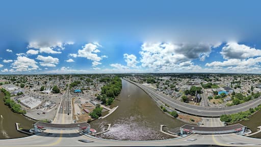 360 degree view of the Passaic River and the city of North Arlingtonthe borough in Bergen County