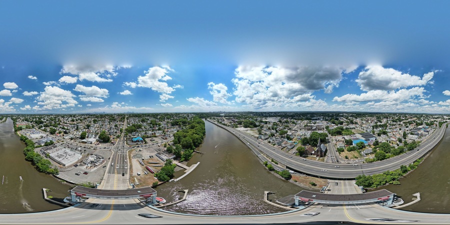360 degree view of the Passaic River and the city of North Arlingtonthe borough in Bergen County