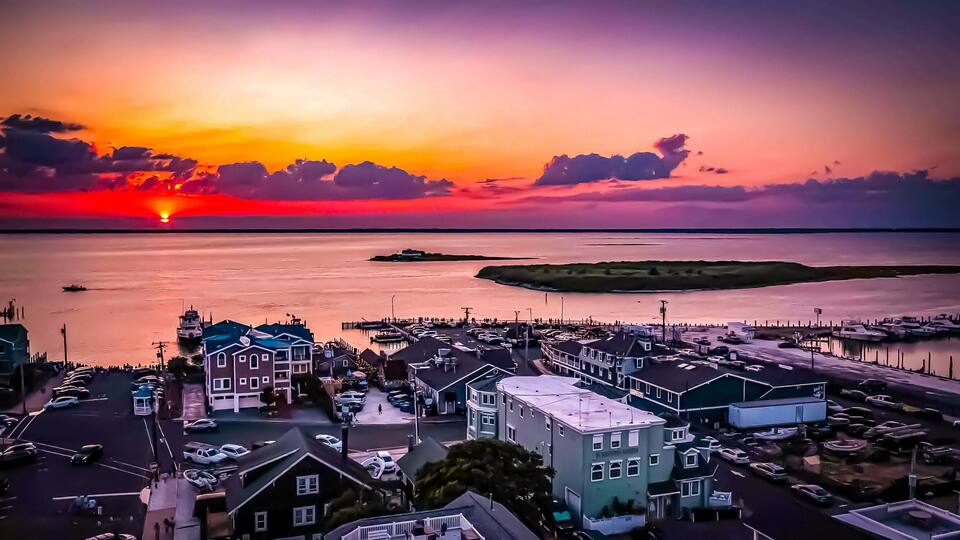 LBI, NJ Shore Aerial Photos of Sunsets
