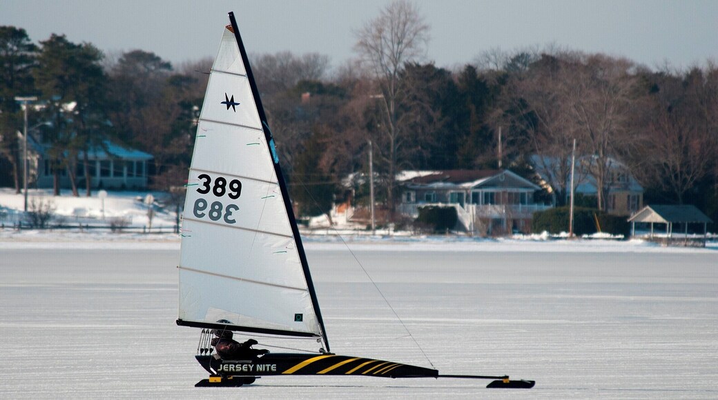 Ice boating on The Toms River in New Jersey. #River