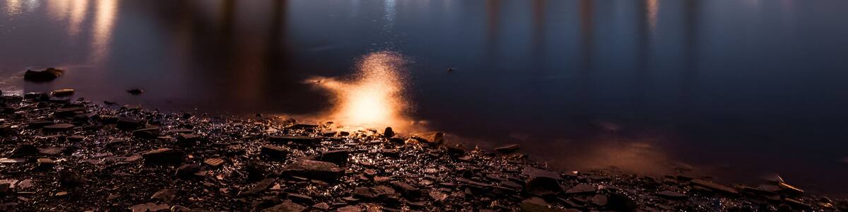 Kearny Power Station and Pulasky Skyway at dusk in NJ