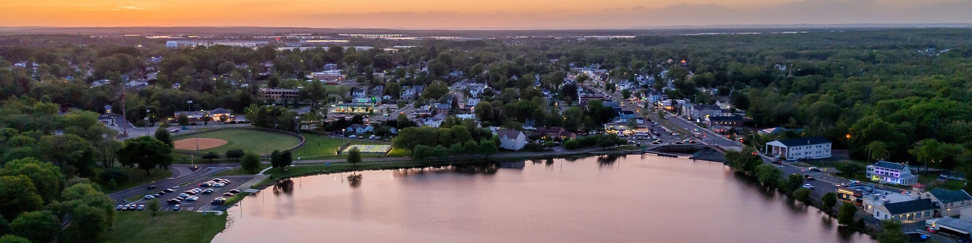 Aerial Sunset in Jamesburg New Jersey