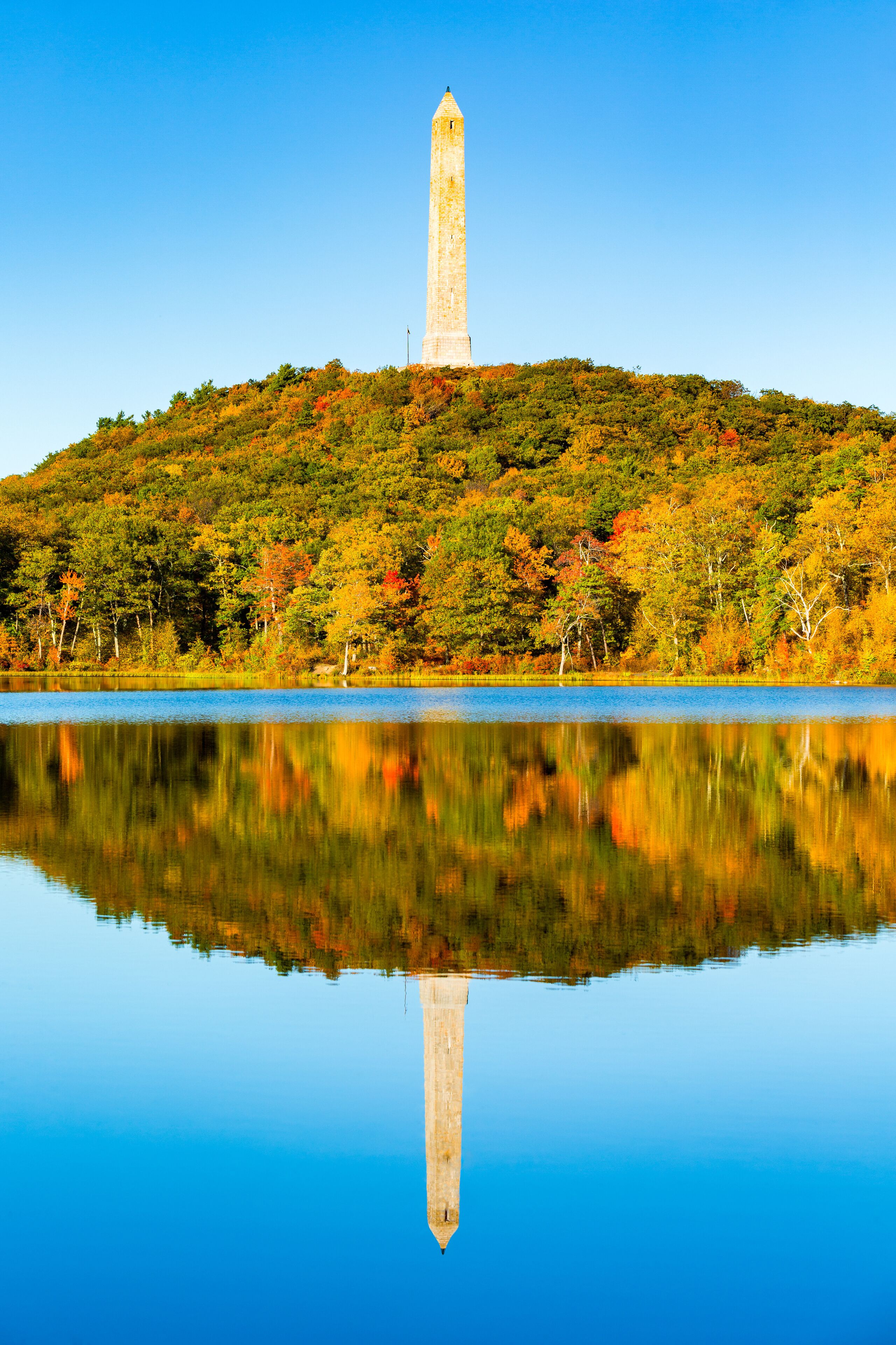 High Point war veterans monument in Kittatinny mountains, New Jersey. High Point is the highest elevation in the NJ state at 1,803 feet (550 m)