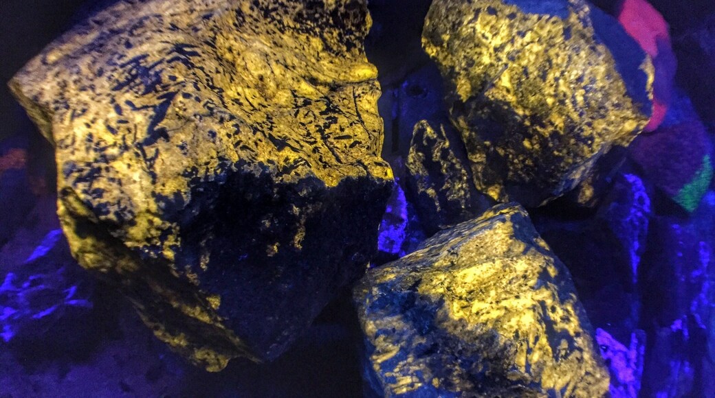 These are fluorescent mineral rocks under UV light. They are on top of one other that created the 3D effect. #colorful #roadtrip #nature #blue #NikonD3100