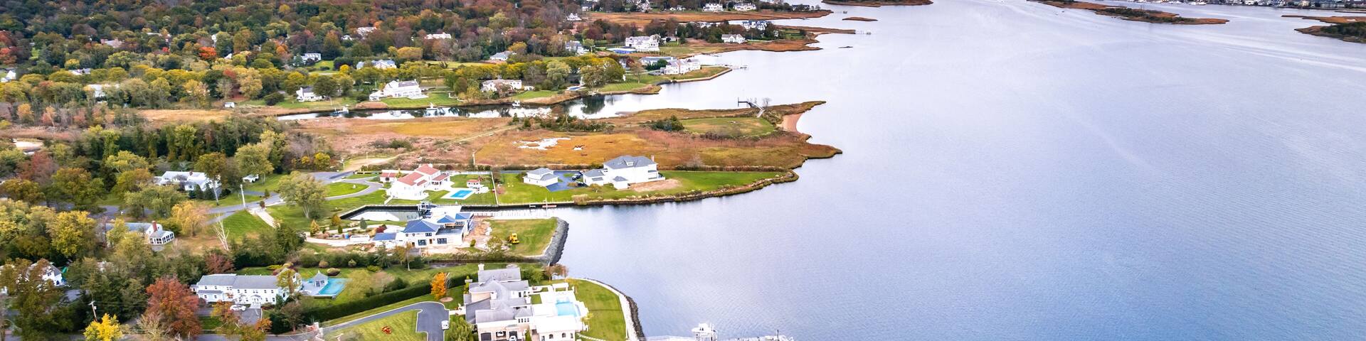 Aerial Drone Landscape of Rumson New Jersey