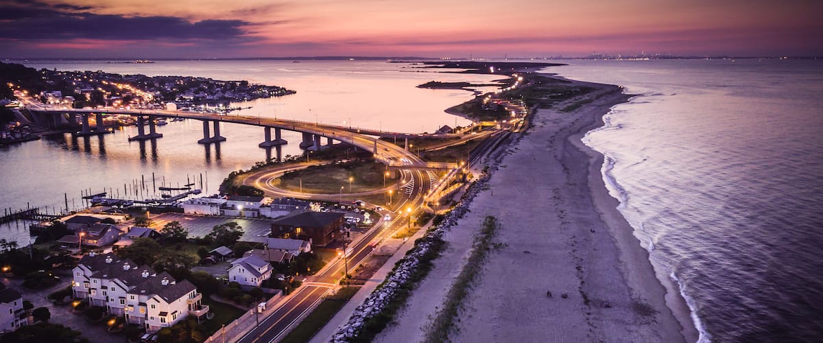 Aerial of Sandy Hook NJ