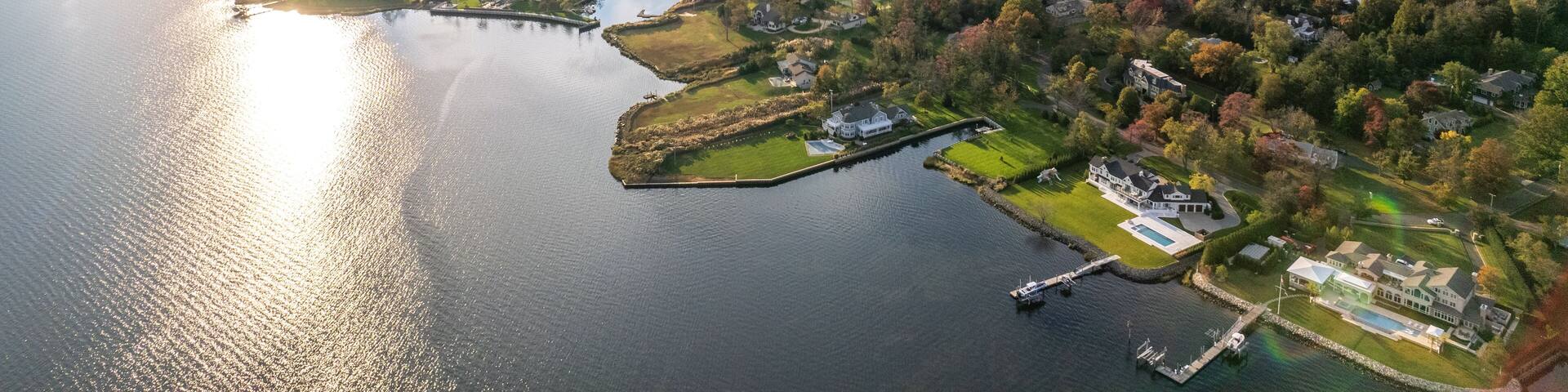 Aerial Drone Landscape of Rumson New Jersey