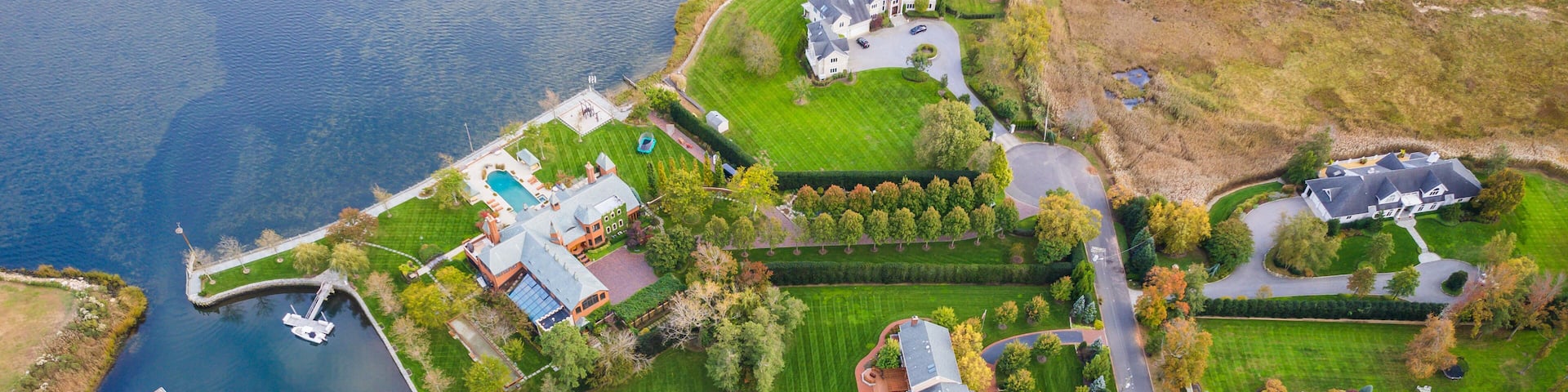 Aerial Drone Landscape of Rumson New Jersey