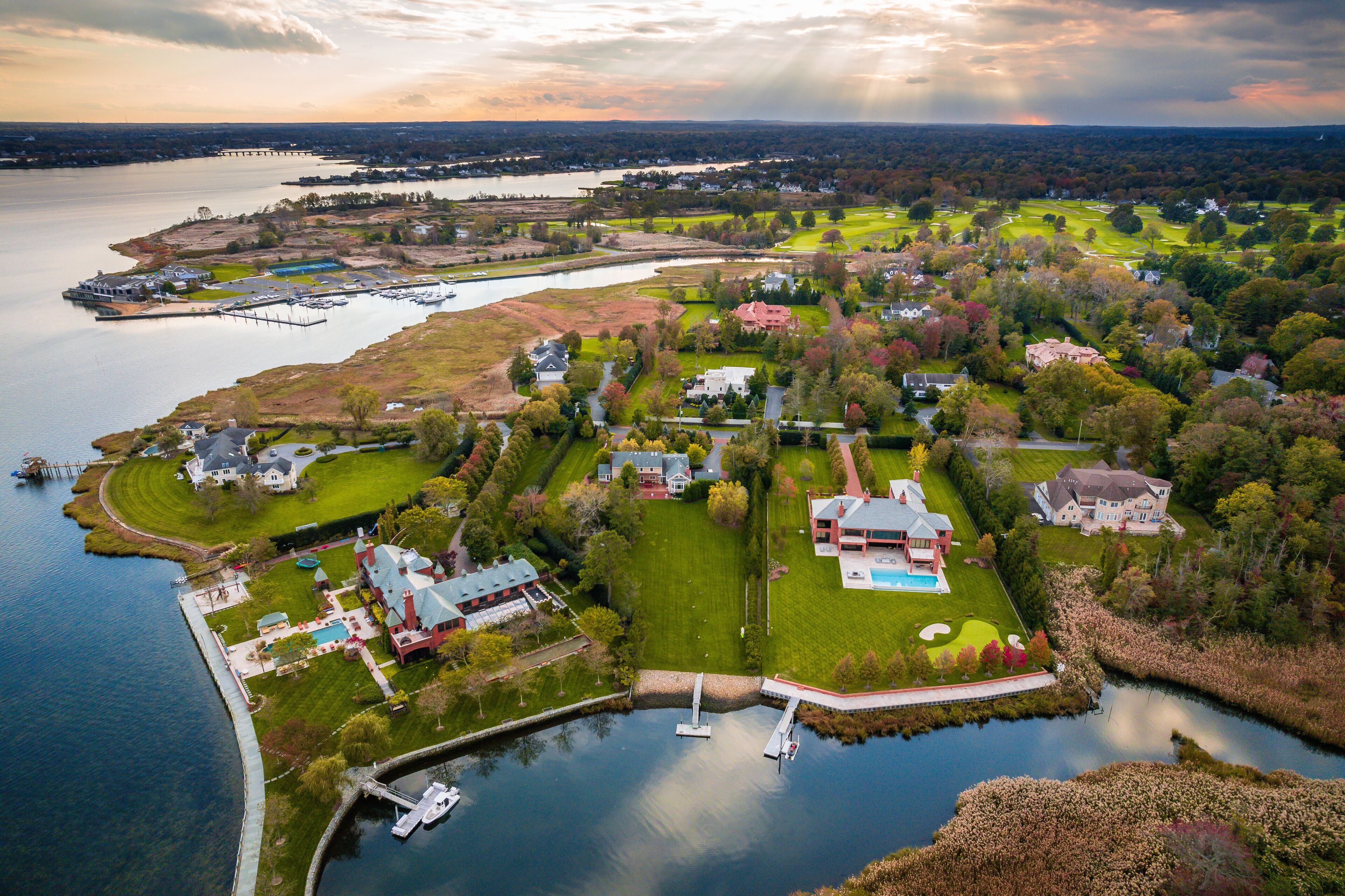 Aerial Drone Landscape of Rumson New Jersey 