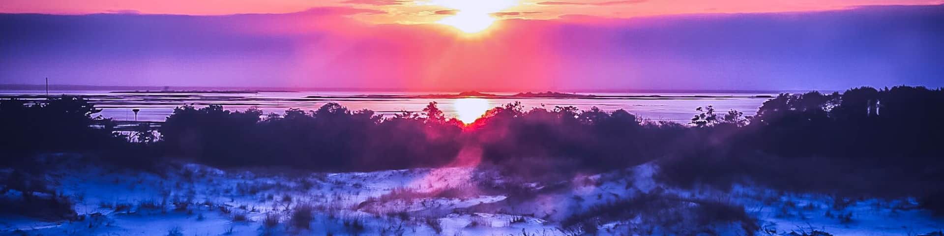 Sunset shot over the dune at long beach