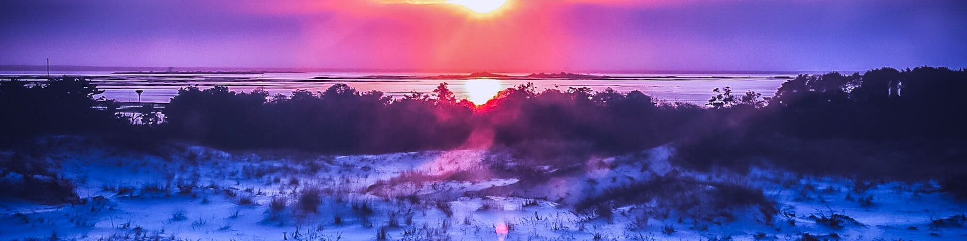 Sunset shot over the dune at long beach