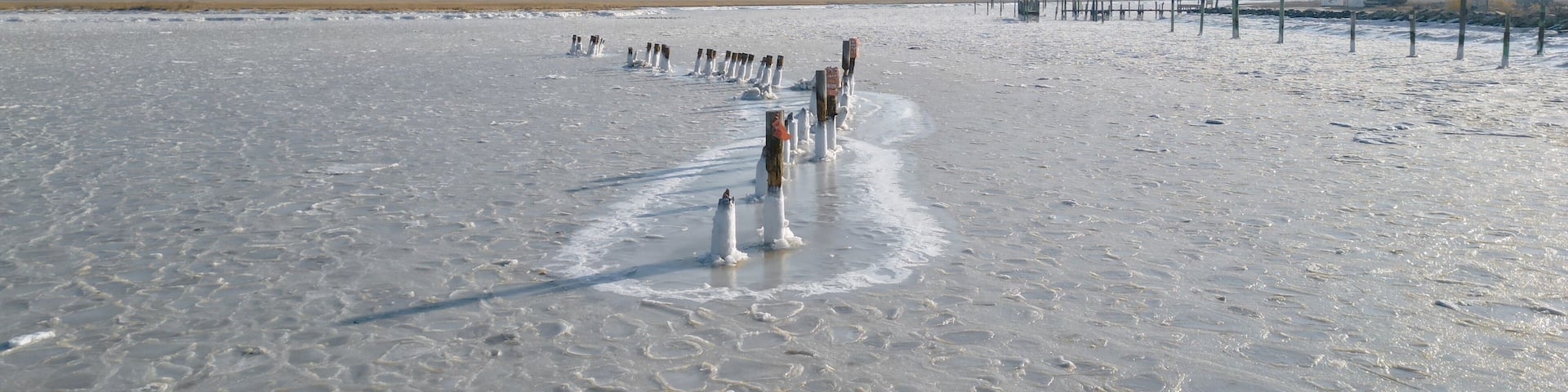 The Delaware Bay is Frozen near Cape May, NJ
