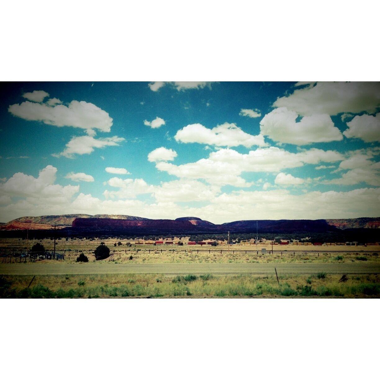 A landscape east of Gallup, NM. The rivers on the west side of the divide flow to the west. The rivers on the east side to the east.