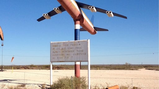 Along a small road between JAL and Hobbs is a neat airplane sculpture on the side of the road worth checking out.