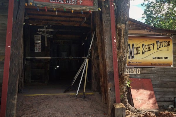 The mineshaft tavern is a cool bar / restaurant that used to be a mining shaft and has museum in the back with antiques.. Madrid, NM is a beautiful small town full of artsy shops.