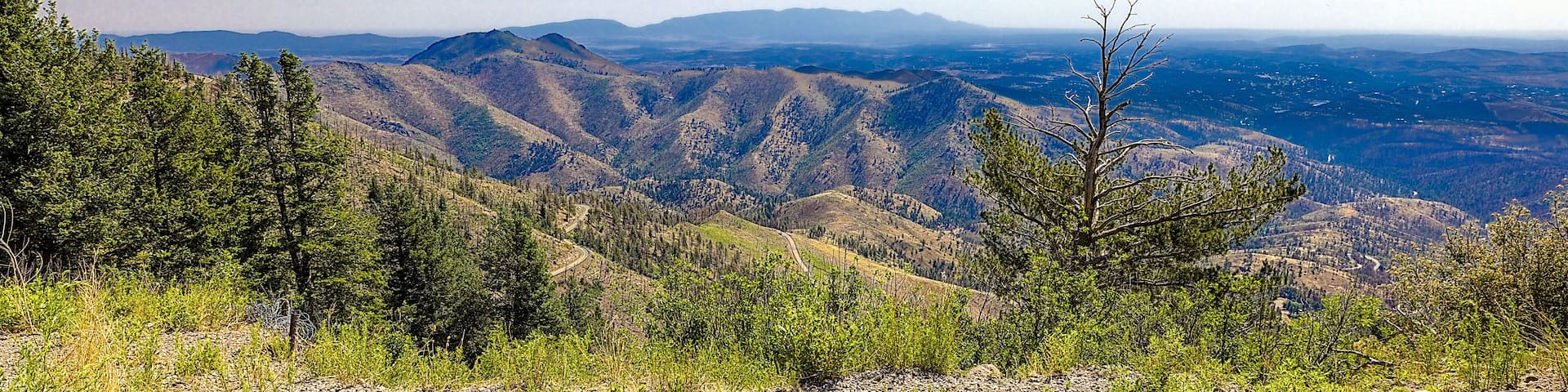 Soaring to nearly 10,000' high, the Windy Point Vista is a spectacular vantage point of the entire Lincoln National Forest and Tularosa Basin. Alto, New Mexico