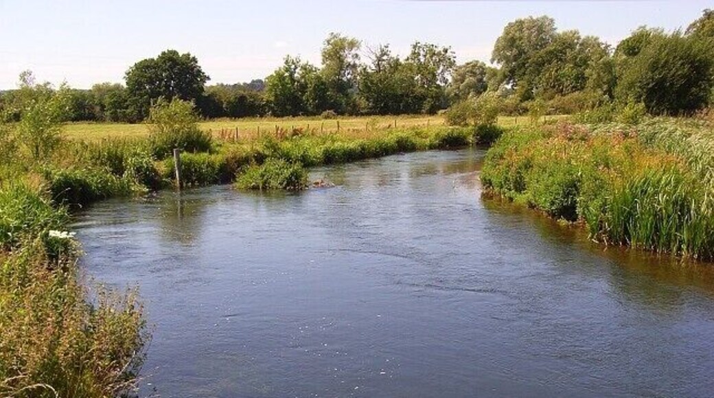 The River Nadder, Bemerton Looking upstream on this stretch between Wilton and Salisbury.