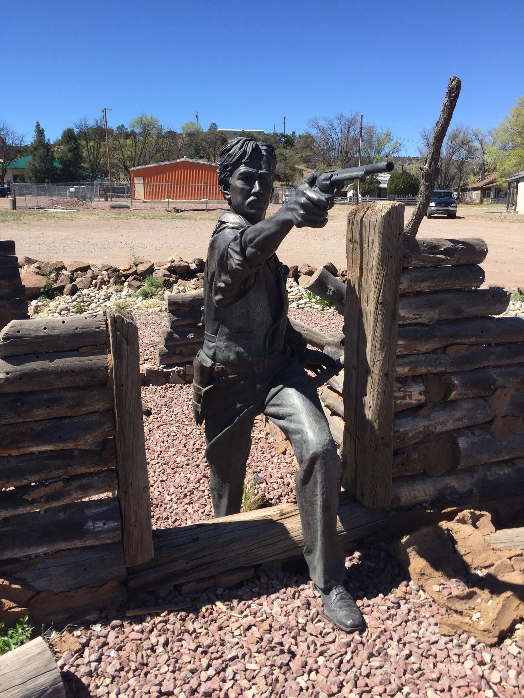This statue of Elfego Baca stands in honor of the young man who came to town in 1884 to fight the dirty locals who skirted the law. Legend has it that he held off over 40 gunslingers in a battle to resist the local posse that came to take him down. 