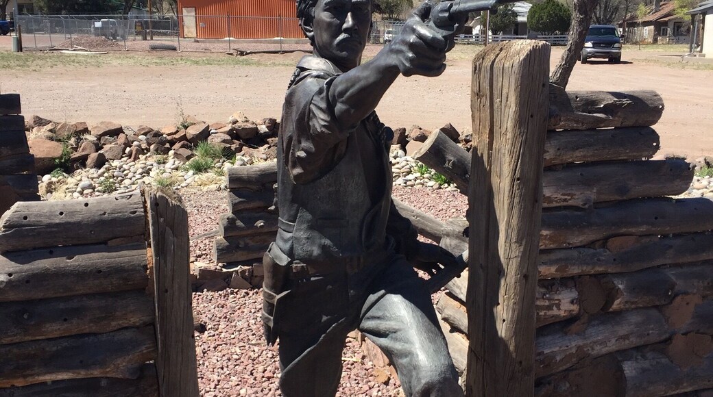 This statue of Elfego Baca stands in honor of the young man who came to town in 1884 to fight the dirty locals who skirted the law. Legend has it that he held off over 40 gunslingers in a battle to resist the local posse that came to take him down.