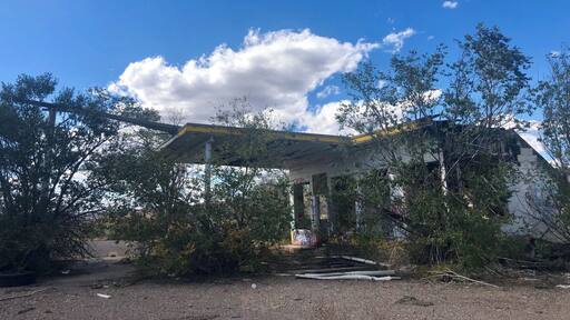 All that is left of the Whiting Brothers Gas Station building A sign of days gone by along Route 66.
