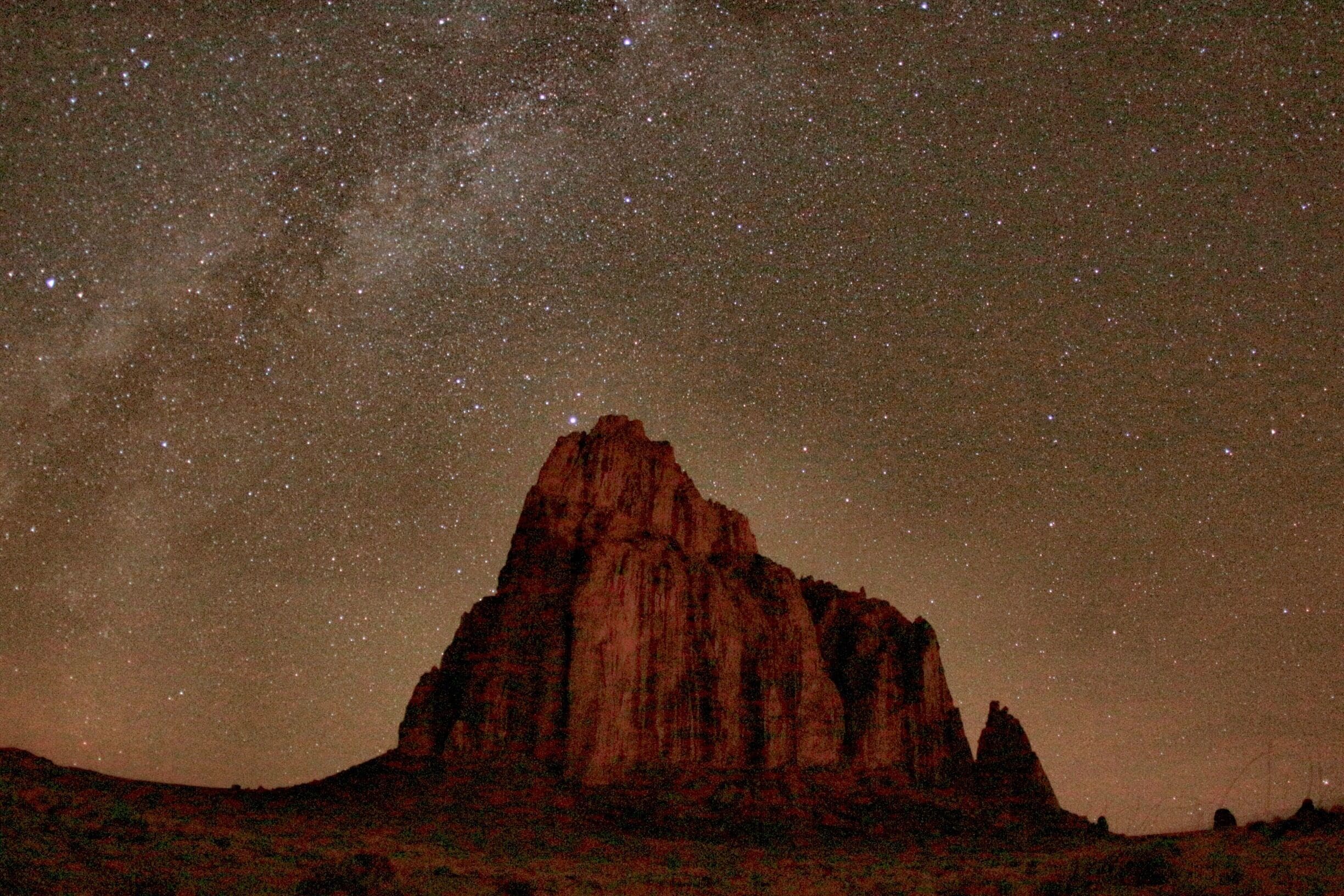 The Navajo call this Tsé Bit a í, Rock with wings. Shiprock as we know it. This incredible rock formation or monadnock rises 1583 feet above the desert floor in an area of the Navajo Nation of New Mexico. It is the remnants of a volcanic throat from an estimated 27 million years ago. Wall like arms radiate out from throat that were once lava flows. Erosion over the 27 million years has exposed this rock formation. #newmexico #shiprock #nightsky #milkyway #stars #billionsandbillionsofstars #getoutside #goexplore #quiet #awesome #natureporn #nightsky