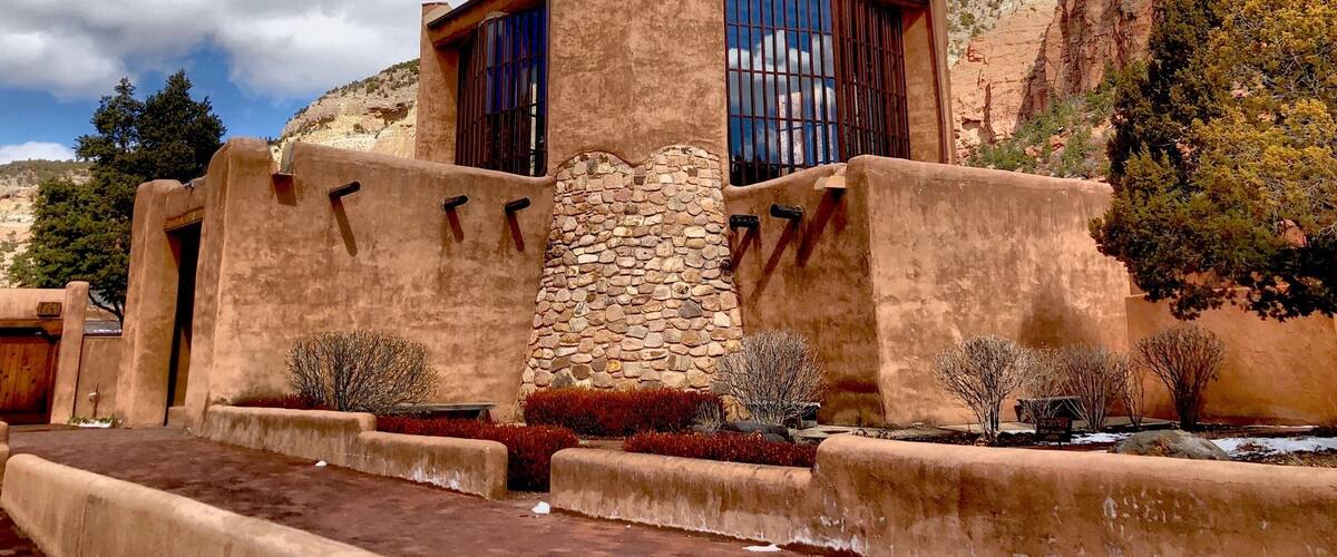 Christ in the desert monastery in northern New Mexico near Abiquiu was founded in 1964 by Aelred Wall. The monastery is only accessible by traveling 13 miles down a dirt forest service road. The monks make soaps, candles and beer.
