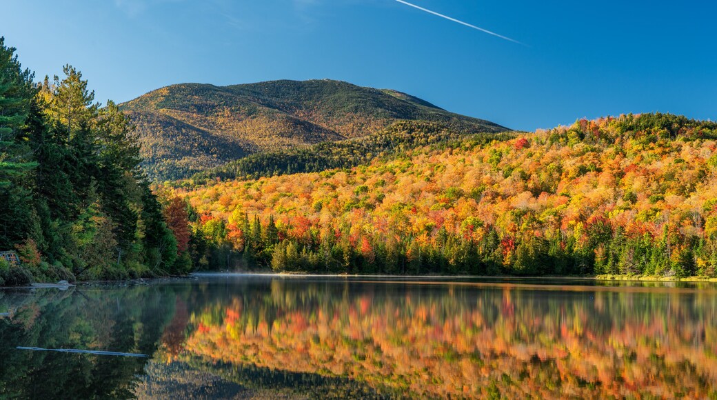 Autumn time at Heart Lake at the Adirondak Loj - near Lake Placid New York - High Peaks