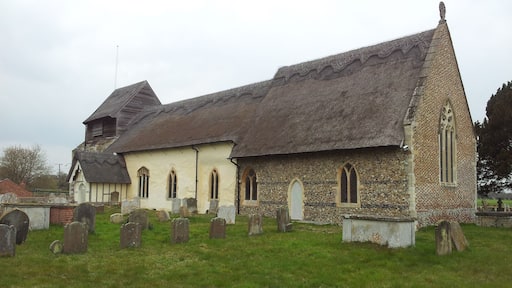 St Mary's Church and graveyard, Uggeshall (rear view)