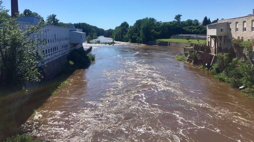 Two abandoned paper mills located along the Black River which drains into Lake Ontario. Both mills date to 1901.