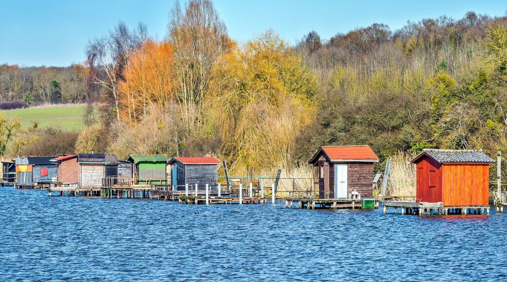 Fisherman huts on stilts at Puttelange-aux-Lacs