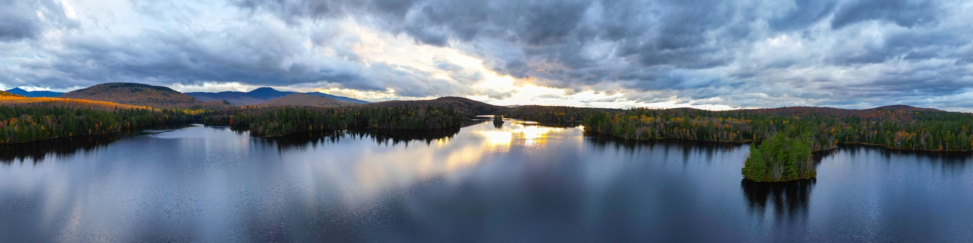 Dramatic Autumn Sunset over Oseetah Lake