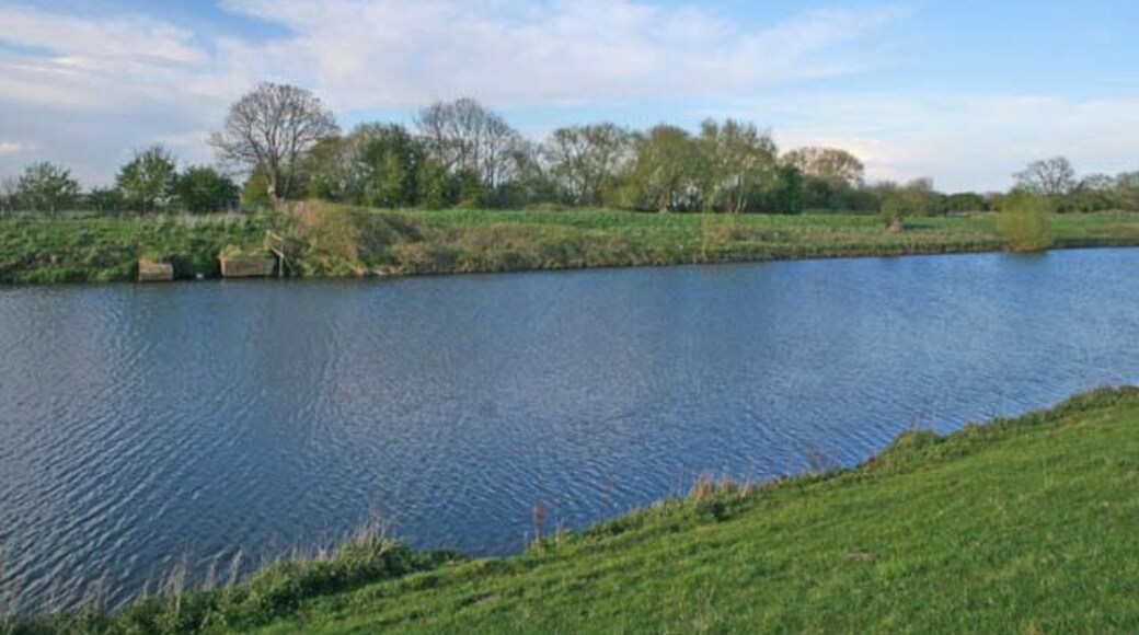 River Witham east of Langrick Bridge According to the OS 1:25,000 scale map the flood banks are 5 metres above sea level while the surrounding farmland is about 2.5 metres. The water level must have been about 4 metres.