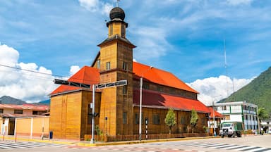 Austrian-style wooden church in Oxapampa, Peruvian Amazonia